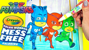 Enjoy hours of coloring adventures with crayola giant coloring pages that let children use their imaginations for big coloring fun. Pj Masks Catboy Owlette Gekko Crayola Color Wonder Coloring Youtube