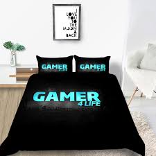200 cm x 200 cm pour lit 2 personnes Parure De Lit De Gamer A La Mode Housse De Couette Noire 3d King Size Lit Double Simple Double Confortable Aliexpress
