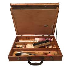 Painters Artists Jointed Wooden Art Box W Supplies Artist Etsy Wooden Art Box Wooden Art Art Supply Box