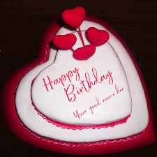 Birthday Cake For Boyfriend With Name And Photo A Unique Way To Wish Heart Shaped Birthday Cake With Name Your Friend Girlfriend Boyfriend Birthday Cake For Boyfriend Cool Birthday Cakes Cake For Boyfriend