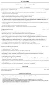 control system engineer resume sample
