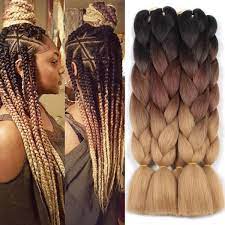 Xtrend Ombre 24inch Synthetic Crochet Jumbo Braids Rainbow Kanekalon Colorful Hair Braiding Hair Extensions Box Braids Styling Braided Hairstyles Blonde Box Braids