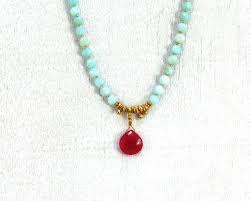 Sale Jubjub Aqua Opal Raspberry Red And Gold Necklace With Chalcedony Peruvian Opal And 24k Gold Vermeil Beaded Necklace Jewelry Inspiration Necklace Etsy