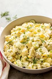 Pour dressing over potatoes, stir, and chill at least 2 additional hours before serving. Sour Cream Dill Potato Salad Little Broken