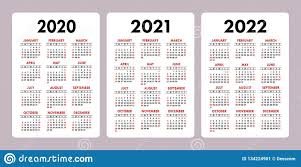 Calendar 2020 2021 2022 Years Vertical Vector Calender Di 2020