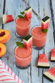 Watermelon Peach Smoothie Seasonal Cravings Recipe Healthy Drinks Peach Smoothies Smoothie Recipes