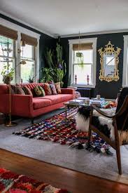 Nicola Broughton The Girl With The Green Sofa Blog Homekate Pearce S Vintage Eclectic Long Island Home In 2020 Eclectic Living Room Red Couch Living Room Living Room Red
