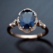 Halo Engagement Ring With A Natural Deep Blue Australian Etsy In 2020 Engagement Rings Vintage Halo Unique Engagement Rings Engagement Rings Sapphire