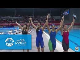 Ariarne titmus fell narrowly short of adding a third gold medal to her tokyo haul, with china producing a boilover against the fancied australians in the 4x200m freestyle relay. Swimming Women S 4x200m Freestyle Relay Finals Day 3 28th Sea Games Singapore 2015 Youtube