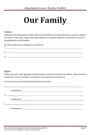 Family Rules And Values Family Therapy Worksheets Family Counseling Family Therapy