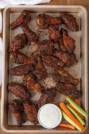 Baked Jerk Chicken Wings On Baking Sheet In 2020 Chicken Wing Recipes Jerk Chicken Wings Baked Jerk Chicken