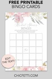 Editable Template Free Blank Bingo Card Blush Floral Printable Bridal Shower Bingo Chicfetti Printable Bridal Shower Bingo Bridal Shower Bingo Bridal Shower Cards
