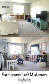 Farmhouse Loft Makeover Honeybear Lane Kid Friendly Living Room Loft Room Loft Spaces