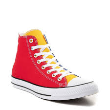 Black And Yellow Converse Shirt Converse Chuck Taylor All Star Hi Sneaker Primary Color Block In 2020 Converse Chuck Taylor Converse Leather Shoes Woman