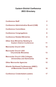 The immediate issue creating the anabaptist movement was not just baptism, however, but also civil government. Mennonite Church Usa Eastern District Conference