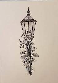 Lamp Post Original 5 X 7 Ink Drawing Pencil Art Drawings Cool Art Drawings Cool Drawings