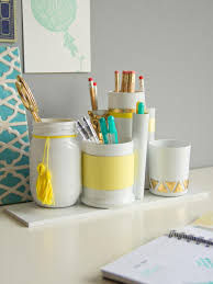 An easy idea for teen room decor for girls, this washi tape craft is super fun to make, too. Make Your Desk Accessory Set Hgtv
