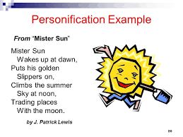 Personification Example From Mr Sun Personification Poems Teaching Figurative Language Personification