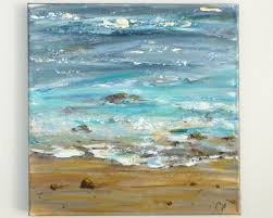 Ocean Painting Textured Abstract Beach Modern Art Square Etsy Abstract Beach Painting Ocean Painting Ocean Art
