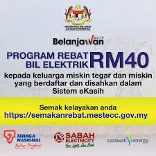 Program rebat bil elektrik rm40 adalah program khusus kepada kumpulan sasar miskin tegar berdasarkan pendapatan garis kemiskinan (pgk) 2019 selaras dengan hasrat kerajaan untuk mengurangkan beban kewangan rakyat. Program Rebat Bil Elektrik Rm40 Lebih 140 Ribu Isi Rumah Masih Belum Daftar Hiburan Kini