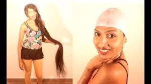 This can make it easier to pull a cap over the entirety of the head without having to stuff large amounts of hair into the bottom of the cap. Wearing Swim Cap On Super Long Hair Youtube