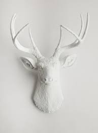 White Deer Head Decor The Templeton Faux Deer Head Wall Decor Animal Mount By White Faux Taxidermy White Deer Heads White Faux Taxidermy Deer Head Decor