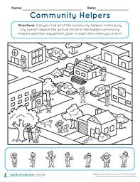 Community Helper Hunt Worksheet Education Com Community Helpers Worksheets Community Helpers Worksheets Preschool Community Helpers Kindergarten