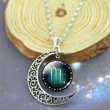 Scorpio Zodiac Sign Crescent Moon Necklace Zodiac Necklaces Zodiac Necklace Cancer Zodiac Necklace Gemini