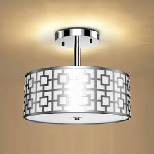 This practical overhead lighting solution helps to eliminate shadows and distribute light evenly. Dllt Semi Flush Mount Ceiling Light 3 Light Modern Entry Light Fixture Ceiling Hanging With Drum Shade Rushed Chrome Finish For Bedroom Dining Room Kitchen Hallway Entry Living Room Buy Online In Canada