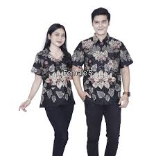 Jual Atasan Batik Couple Modern Dara/Hem Batik Pria/Blouse Batik  Wanita/Baju Kerja/S-M-L-XL-XXL-3XL-4XL-5XL