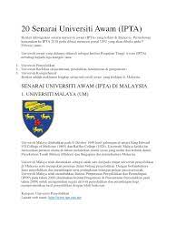 Check spelling or type a new query. 20 Senarai Universiti Awam