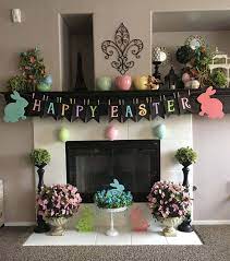 28 Stylish Ideas To Creatively Decorate Your Mantel For Easter Spring Easter Decor Diy Easter Decorations Easter Fireplace Mantel Decor