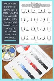 Color Mixing Chart Six Printable Pages For Learning About