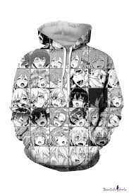 Maybe you would like to learn more about one of these? Popular Ahegao Comic Anime Girl Pattern Long Sleeve Unisex Black And White Pullover Hoodie Beautifulhalo Com