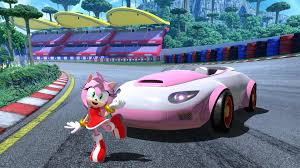 The snail turbo with three friends. Showcase Team Sonic Racing