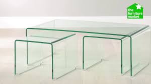 Characterized by its clean lines and open design, this understated coffee table brings a contemporary touch to your living room layout. The Furniture Market Geo Glass Coffee Table With 2 Nest Tables Living Room Furniture Furniture Eco Packsystem At