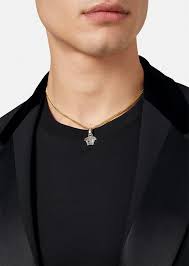 Match neckline styles to necklace lengths! Versace Medusa Pendant Necklace For Men Official Website