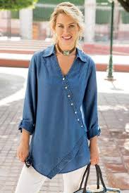 Soft Surroundings Washed Tencel Tunic Gomlek Elbise Kot Elbiseler Kot Gomlek