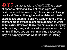 One minute you are happy and the next you are in the gloomiest cloud your aries partner will ever encounter. The Astrology Guru Photo Aries Cancer Aries Cancer Compatibility Aries Relationship