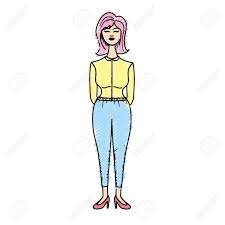 美容女性髪型と私服ベクトル イラストのイラスト素材ベクタ Image