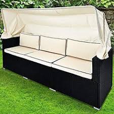 Amazon De Deuba Poly Rattan Gartensofa Lounge Schwarz Faltbares Dach 7cm Dicke Auflage 3 Sitzer Couch Gartenliege Gartenm Gartenliege Gartenmobel Garten Couch