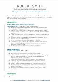 All samples are free to download. Referral Specialist Resume Samples Qwikresume