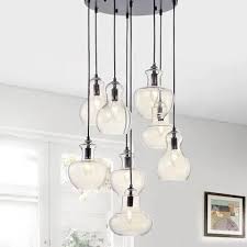 Home Accessories Inc 8 Light Black Modern Contemporary Chandelier Lowes Com Warehouse Of Tiffany Glass Pendant Light Glass Globe Chandelier