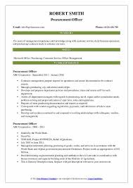 Procurement Officer Resume Samples Qwikresume