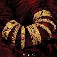 22 Carat Gold Bangle Designs From Grt Jewellers For Inquiries Please Contact 914423461551 Gold Jewellery Design Necklaces Gold Bangles Design Gold Bangles
