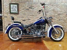 Used 2006 Harley Davidson Softail Deluxe Motorcycles In Big Bend Wi 4397 Two Tone Glacier White Deep Cobalt