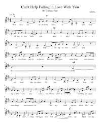 Bildresultat For Cant Help Falling In Love Cant Help Falling In Love Sheet Music Piano Music