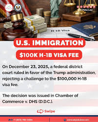 A federal judge has rejected a lawsuit from the U.S. Chamber of Commerce that opposed President Donald Trump's $100,000 fee on visas for highly skilled foreign workers. U.S. District Judge Beryl Howell
