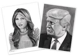 He took office on january 20, 2017. Melania Donald Trump Drawing By Murphy Elliott
