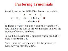 To play this quiz, please finish editing it. 15 2 Factoring X2 Bx C